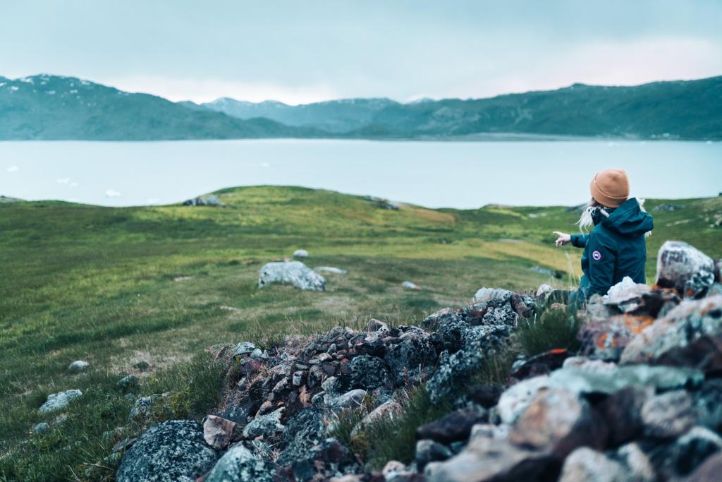 Blick über die Tasiusaq Bucht in Südgrönland