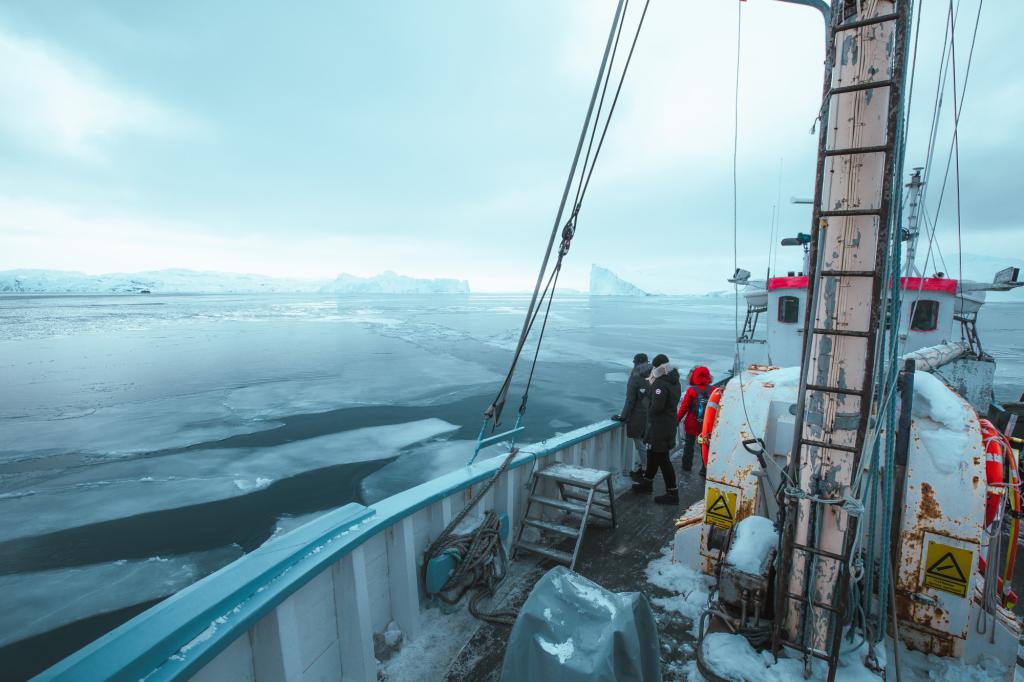 Out in Disko Bay visiting the frozen giants