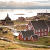 View of Ilulissat with Zion church and museum