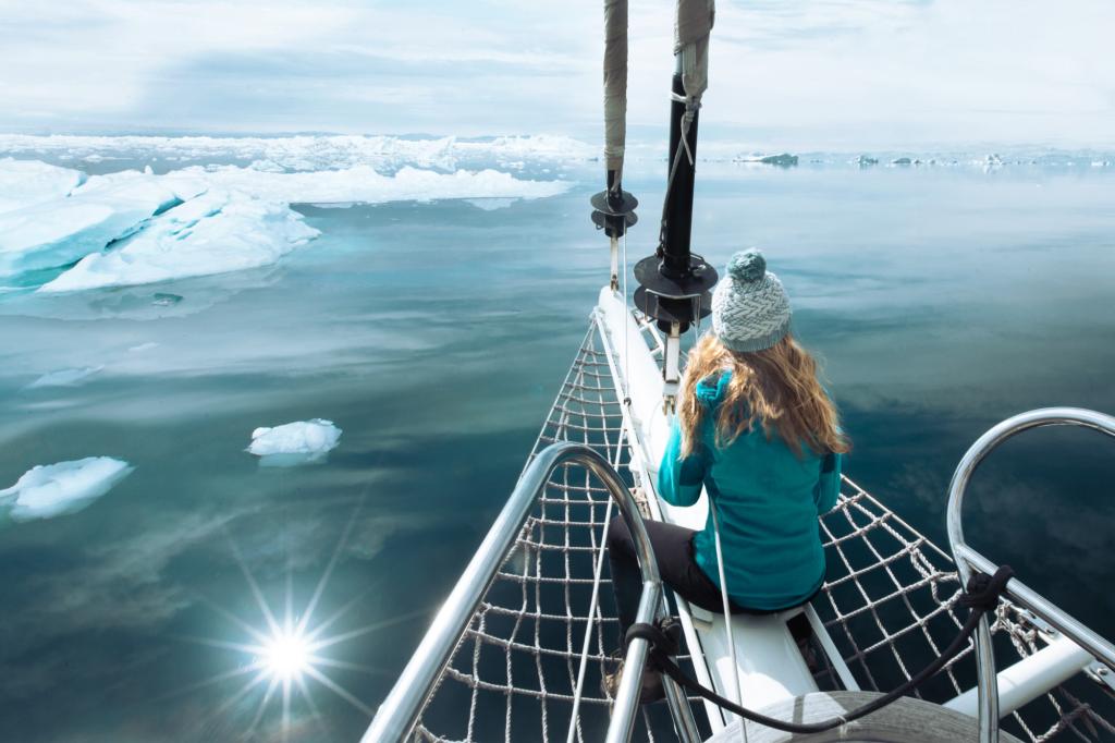 On a sailing boat not far away from Ilulissat