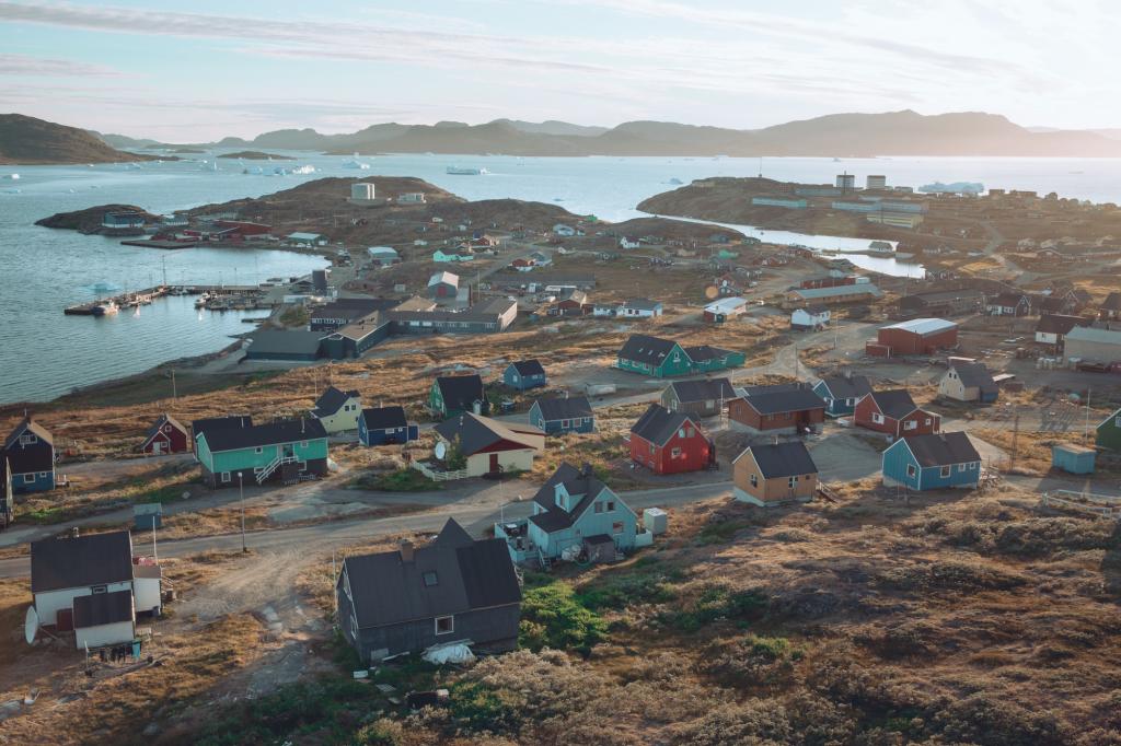 View over Narsaq in South Greenland